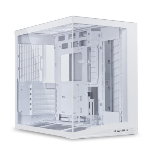 LIAN LI O11D MINI V2 Flow balta mini korpuso dėžė su ATX palaikymu