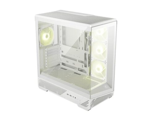 Korpusas MSI MAG PANO 130R PZ WHITE su skaidriu šonu
