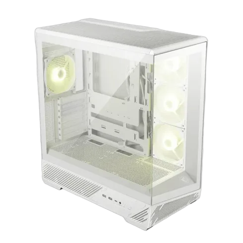 Korpusas MSI MAG PANO 130R PZ WHITE su skaidriu šonu