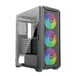 XILENCE XG161 juodas midi bokštas su ARGB ventiliatoriais