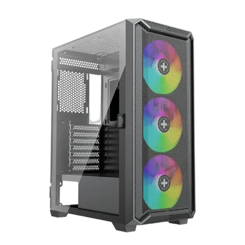 XILENCE XG161 juodas midi bokštas su ARGB ventiliatoriais