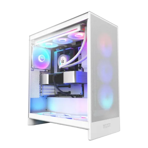NZXT H7 Flow RGB korpusas, baltas, palaiko EATX ir ATX plokštes