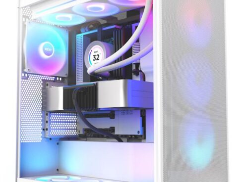 Case NZXT H7 Flow RGB MidiTower ATX EATX MicroATX MiniITX Colour White CM-H72FW-R1