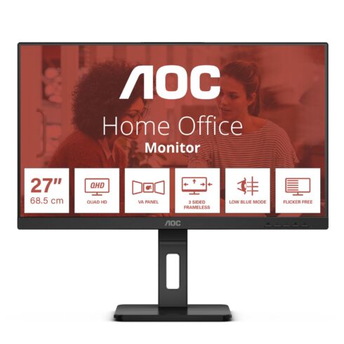 LCD monitor AOC Q27E3UMF su 2560 x 1440 pikselių rezoliucija
