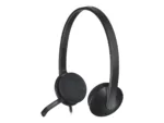 Ausinės Logitech H340, šoninis vaizdas su mikrofonu