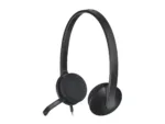 Ausinės Logitech H340, juodos spalvos, iš šono