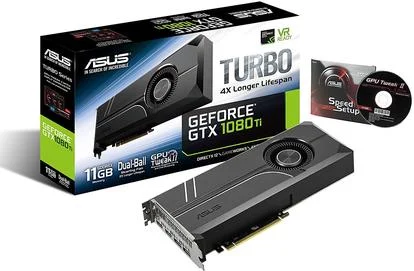 Vaizdo plokštė Asus GeForce GTX 1080 Ti Turbo Edition TURBO-GTX1080TI-11G, 11 GB, GDDR5X (Atnaujinta)