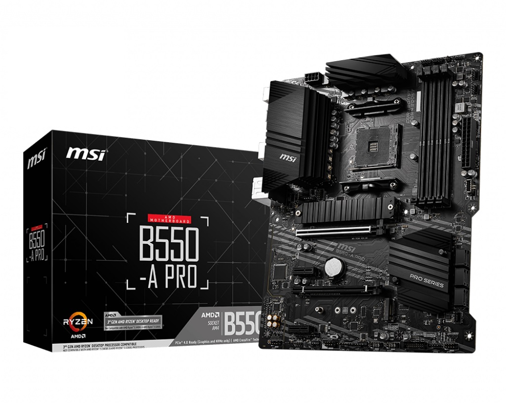 349564-b550-a-pro-4719072733667-0.webp MSI B550-A PRO motininė plokštė su AMD B550 lustu ir AM4 procesoriaus lizdu