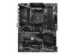 Motininė plokštė MSI B550-A PRO, vaizdas iš šono su atidengtais lizdais