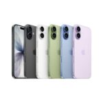 Išmanusis telefonas iPhone 17, juodas, matomas iš šono