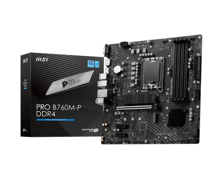 MSI PRO B760M-P DDR4 su Intel B760 lustu ir LGA1700 procesoriaus lizdu