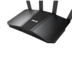 ASUS RT-BE55 maršrutižatorius, vaizdas iš šono, matomi LAN prievadai
