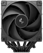 Aušintuvo šoninis vaizdas, rodomas su ventiliatoriais ir heatsink