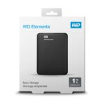 Išorinis HDD WESTERN DIGITAL Elements Portable, matomas iš šono, su USB 3.0 prievadu