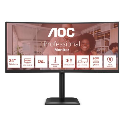 AOC 34" monitor su 3440 x 1440 pikselių ir 21:9 formato
