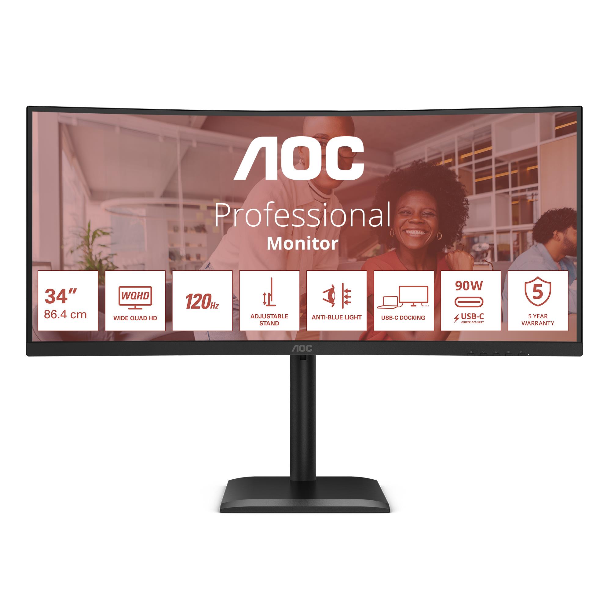 8784c0d1-0f61-4be0-8ca7-6073b5f06f6e AOC 34" monitor su 3440 x 1440 pikselių ir 21:9 formato