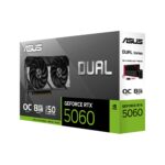 Vaizdo plokštė ASUS NVIDIA GeForce RTX 5060 su 1xHDMI ir 3xDisplayPort jungtimis