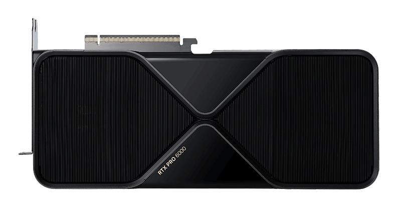 adcb822d-98ba-4781-9e77-7ea2342f90d7 Vaizdo plokštė PNY NVIDIA RTX PRO 6000, šoninis vaizdas su jungtimis
