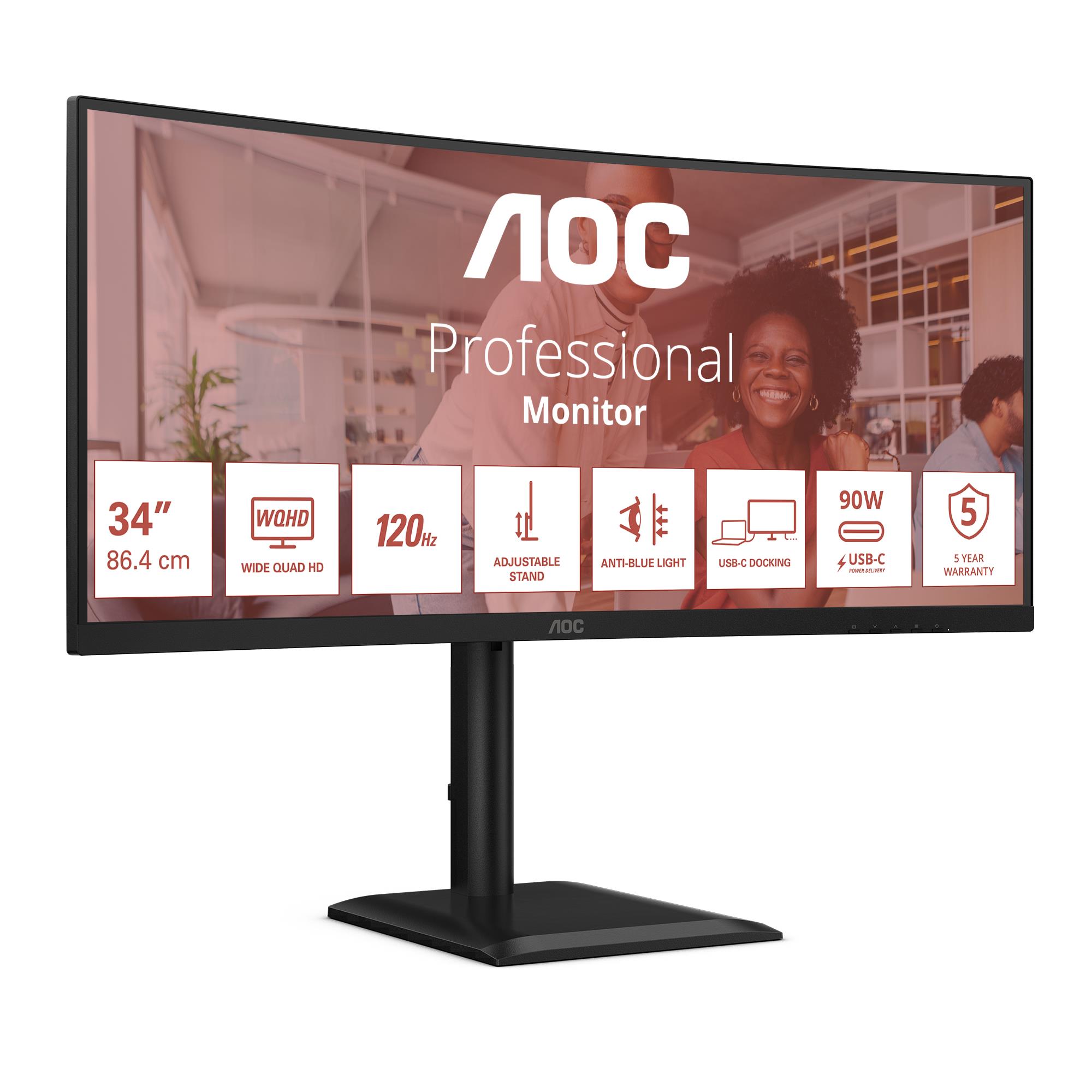c5bdd239-e483-4bb8-8456-883340f076a0 LCD Monitor AOC 34 " 3440 x 1440 pixels UltraWide Quad HD Native aspect ratio 21:9 LCD Curved CU34E4CV