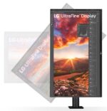 Monitorius LG 31.5" su USB-C jungtimi, matomas iš šono