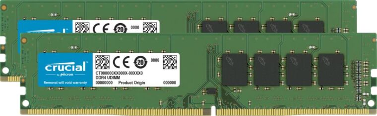 Atmintis DIMM 32GB PC25600 DDR4, modelis CT2K16G4DFRA32A
