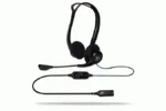 Logitech PC 960 USB ausinės su mikrofonu, matomos iš šono