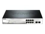 D-LINK DGS-1210-10P, Gigabit Smart III Switch with 8 10/100/1000Base-T PoE ports and 2 combo 1000Base-T/MiniGBIC (SFP) ports, 802.3x Flow Control, Port Trunking, 802.1Q VLAN, 802.1p Priority Queues, Port mirroring, Jumbo Frame support, 802.1D STP, ACL, LLDP, Cable Diagnostics, Voice VLAN, CLI   D-Link   24 month(s)