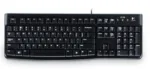 Klaviatūra Logitech K120, matoma iš šono, su USB jungtimi