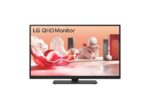 Monitorius LG 27BA75QB-B, matomas iš šono, rodo reguliuojamą aukštį