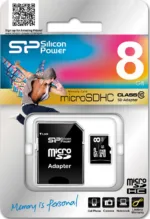 Silicon Power   8 GB   MicroSDHC   Flash memory class 10   SD adapter