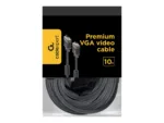 Gembird CC-PPVGA-10M-B Premium VGA HD15M/HD15M dual-shielded w/2*ferrite core 10M   Cablexpert