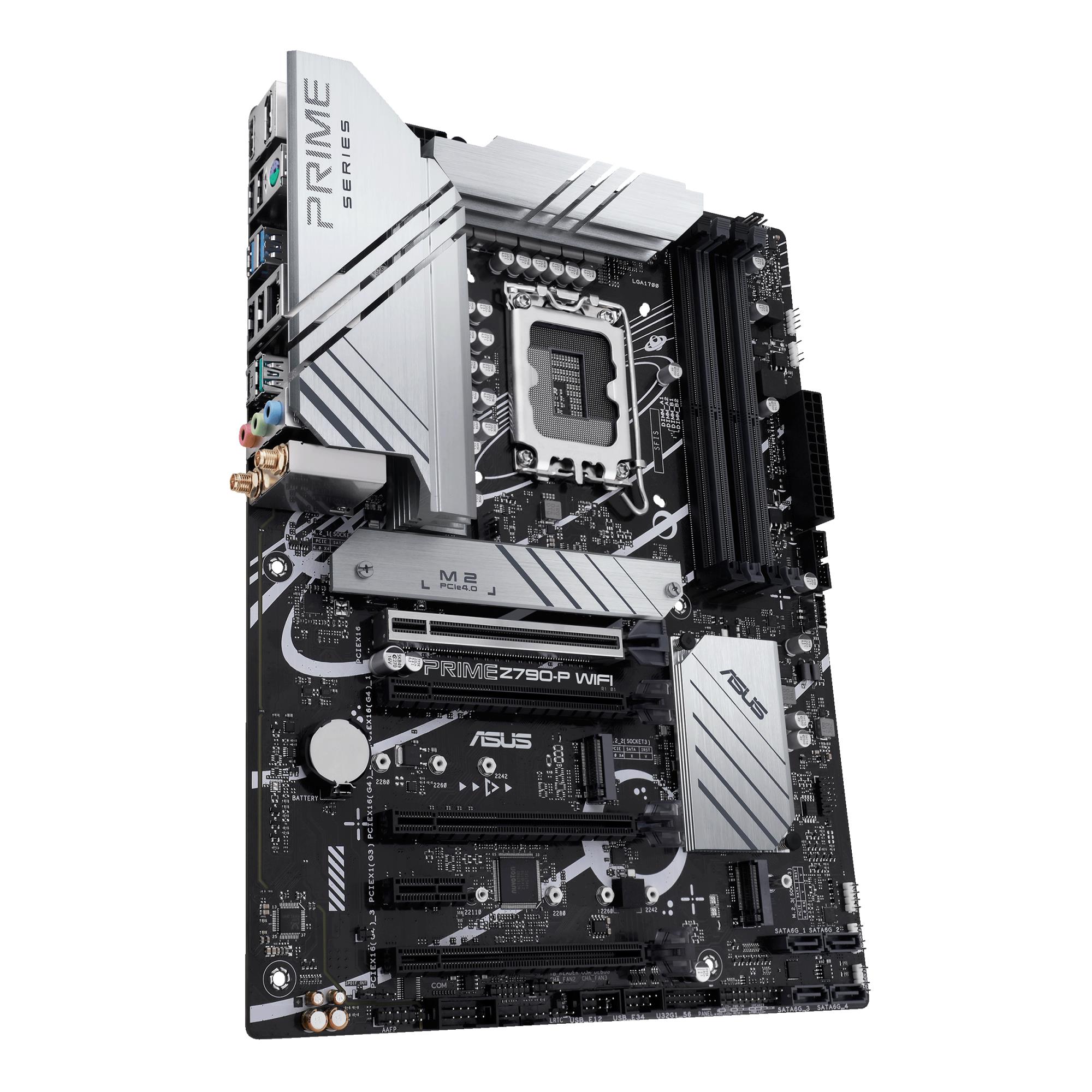 11e22b7c-2b24-4fdd-af64-ac1b0891147f Mainboard ASUS Intel Z790 LGA1700 ATX Memory DDR5 Memory slots 4 1xPCI-Express 3.0 1x 3xPCI-Express 4.0 16x 1xPCI-Express 5.0 16x 3xM.2 1xHDMI 1xDisplayPort 4xUSB 2.0 3xUSB 3.2 1xUSB-C 1xPS/2 1xRJ45 3xAudio port PRIMEZ790-PWIFI