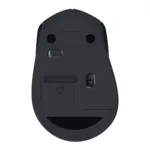 Logitech M280 bevielė pelė, šoninis vaizdas su matomu mygtukų išdėstymu