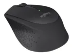 Logitech M280 belaidė pelė, matoma iš viršaus, su mygtukais ir ratuku