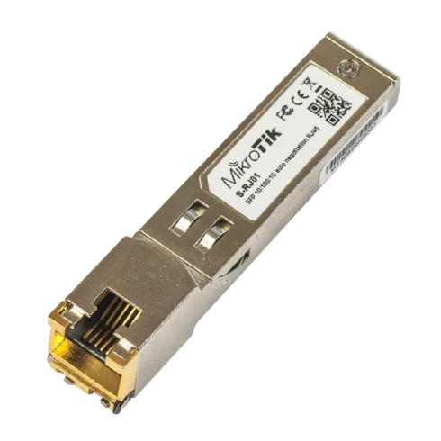 MikroTik   S-RJ01   SFP   Copper   RJ-45   10/100/1000 Mbit/s   Maximum transfer distance 100 m   0 to +85C