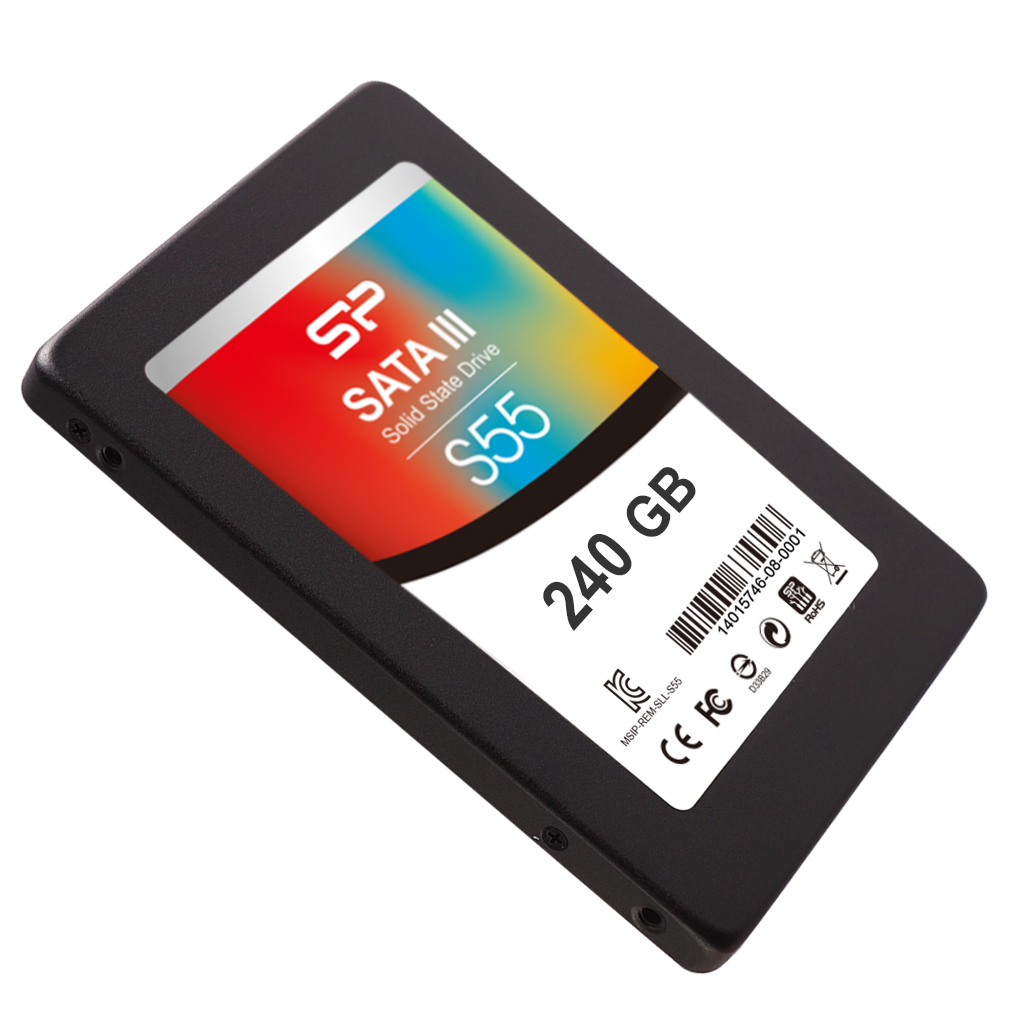 162928-sp240gbss3s55s25-4712702629156-0.webp Silicon Power Slim S55 240 GB Solid-state drive interface SATA Read speed 550 MB/s Write speed 450 MB/s
