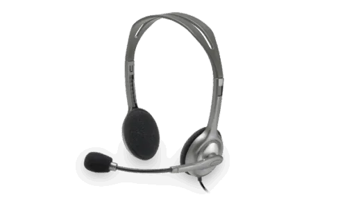 Logitech H111 stereo ausinės su įmontuotu mikrofonu, pilkos spalvos