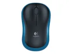 Pelė Logitech belaidė, matoma iš šono, rodo jungties tipą ir dydį