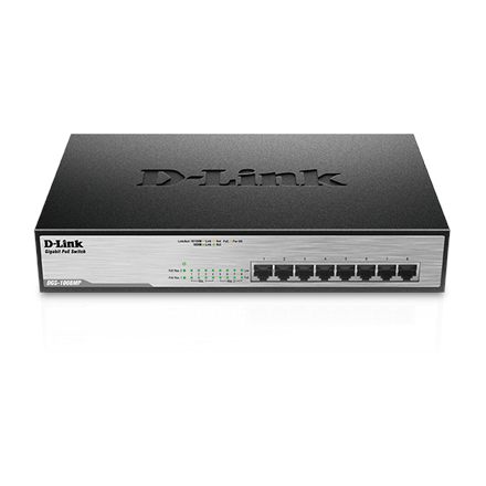 169868-dgs-1008mp-790069420337-0.webp D-Link Switch DGS-1008MP Unmanaged Rack mountable Gigabit Ethernet (copper) ports quantity 8 Power over Ethernet (PoE) ports quantity 8 Power supply type Single 24 month(s)