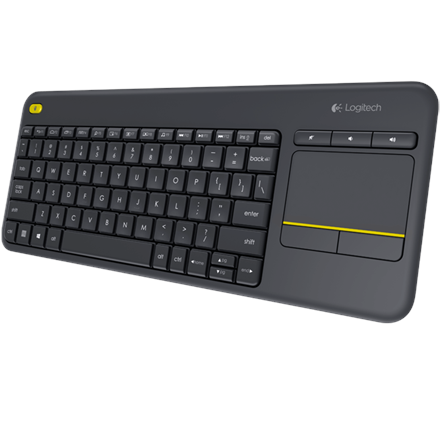 Logitech K400 Plus klaviatūra su trackpadu, belaidė, juoda