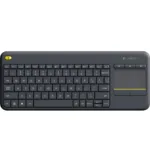 Klaviatūra Logitech K400 Plus su trackpad, matoma iš šono
