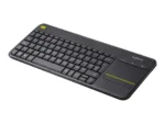 Klaviatūra Logitech K400 Plus su trackpad, matoma iš šono