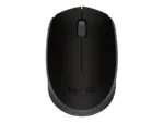 Pelė Logitech M171, juoda, matoma iš šono su mygtukais