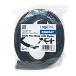 Logilink Cable FlexWrap with Zipper, 1m, 30mm, black   Logilink