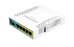 Mikrotik Wired Ethernet Router RB960PGS, hEX PoE, CPU 800MHz, 128MB RAM, 16MB, 1xSFP, 5xGigabit LAN, 1xUSB, Power Output On ports 2-5, Ourput: 1A max per port; 2A max total, RouterOS L4   hEX PoE Router   RB960PGS   No Wi-Fi   10/100/1000 Mbit/s   Ethernet LAN (RJ-45) ports 5   Mesh Support No   MU-MiMO No   No mobile broadband   1xUSB   12 month(s)