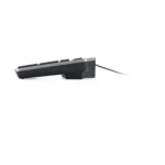 Klaviatūra Dell KB813 iš šono, rodo USB jungtį ir laidinį ryšį