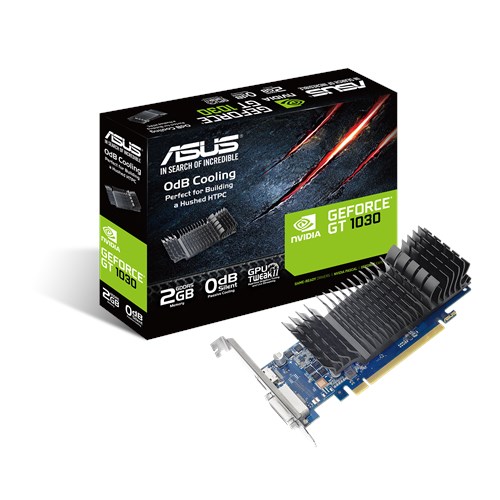 203058-90yv0at0-m0na00-4712900743333-0.webp Asus GT1030-SL-2G-BRK NVIDIA 2 GB GeForce GT 1030 GDDR5 DVI-D ports quantity 1 HDMI ports quantity 1 PCI Express 3.0 Memory clock speed 6008 MHz Processor frequency 1506 MHz