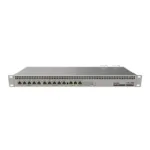 Mikrotik Wired Ethernet Router RB1100AHx4 Dude Edition, 1U Rackmount, Quad core 1.4GHz CPU, 1 GB RAM, 128 MB, 60GB M.2 SSD included, 13xGigabit LAN, 1xSerial console port RS232, 2x SATA3 ports, 2xM.2 slots, PCB Temperature and Voltage Monitor (CAPsMAN, Monitor Devices, Shows Historical Data, Can Write Messeges), IP20, RouterOS L6   Wired Ethernet Router   RB1100AHx4 Dude Edition   No Wi-Fi   10/100/1000 Mbit/s   Ethernet LAN (RJ-45) ports 13   Mesh Support No   MU-MiMO No   No mobile broadband   12 month(s)