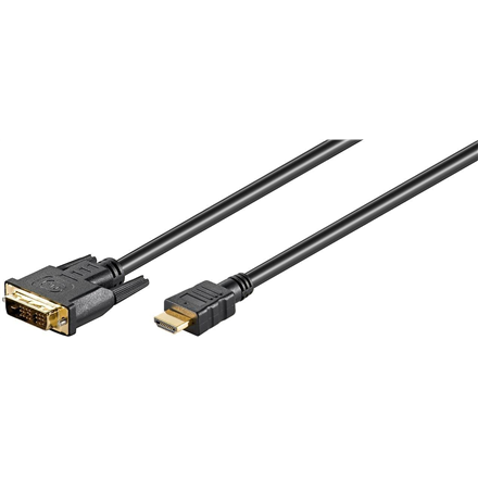 Goobay   DVI-D/HDMI cable, gold-plated   DVI-D male Single-Link (18+1 pin)   HDMI male (type A)   HDMI to DVI-D   1.5 m