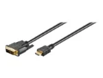 Goobay   DVI-D/HDMI cable, gold-plated   DVI-D male Single-Link (18+1 pin)   HDMI male (type A)   HDMI to DVI-D   1.5 m